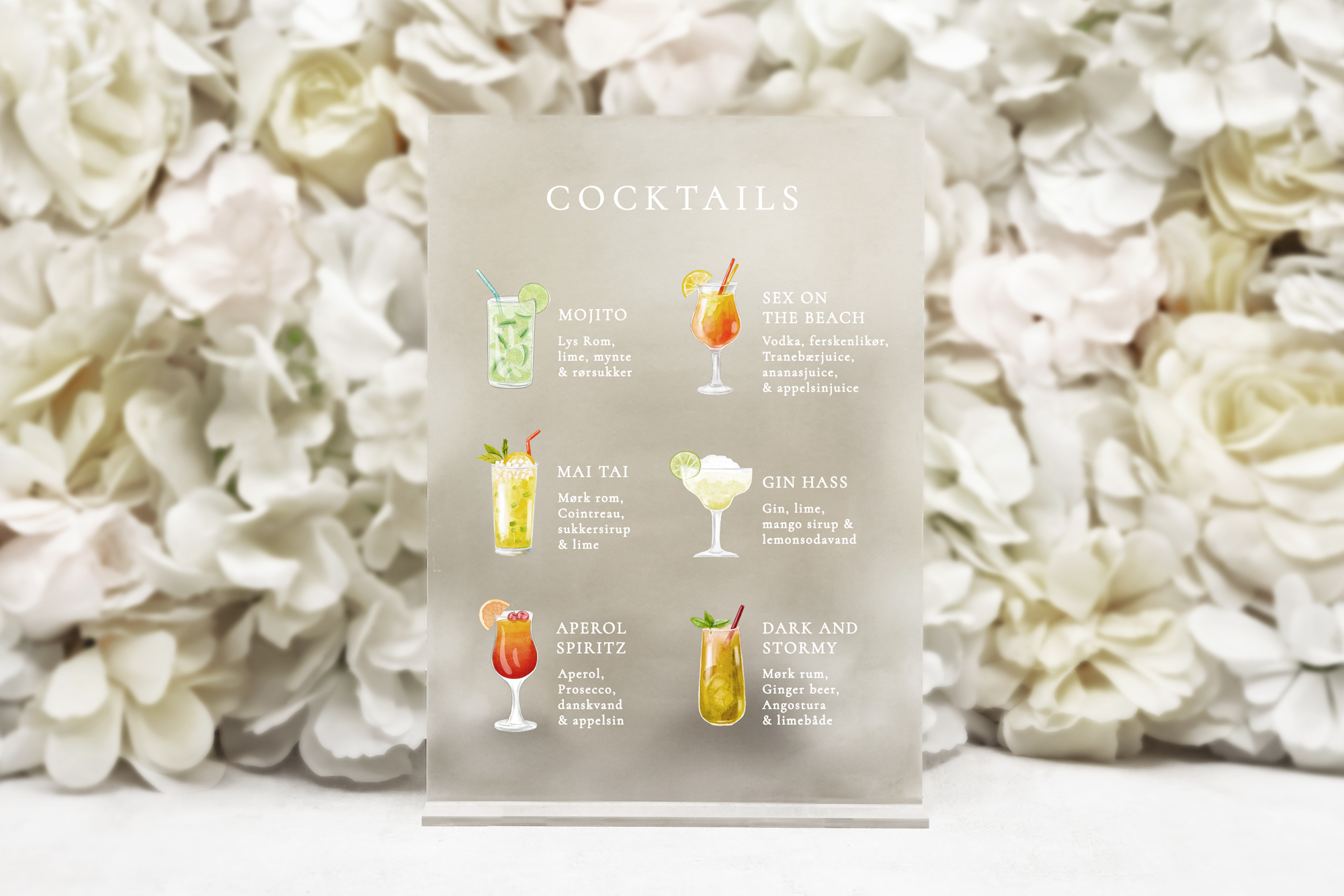 Regeringsforordning lærer Ny ankomst Cocktails skilt, Drinks › Drinksskilte › Drinksskilte i akryl · LUMEN